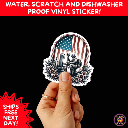 VETERAN STICKERS | Veteran Made Patriotic Vinyl Decals for Military Support, Army Navy Marine Veteran Gifts, American Flag Bumper Sticker