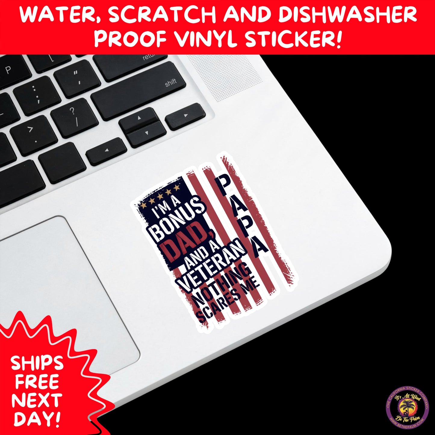 VETERAN STICKERS | Veteran Made Patriotic Vinyl Decals for Military Support, Army Navy Marine Veteran Gifts, American Flag Bumper Sticker