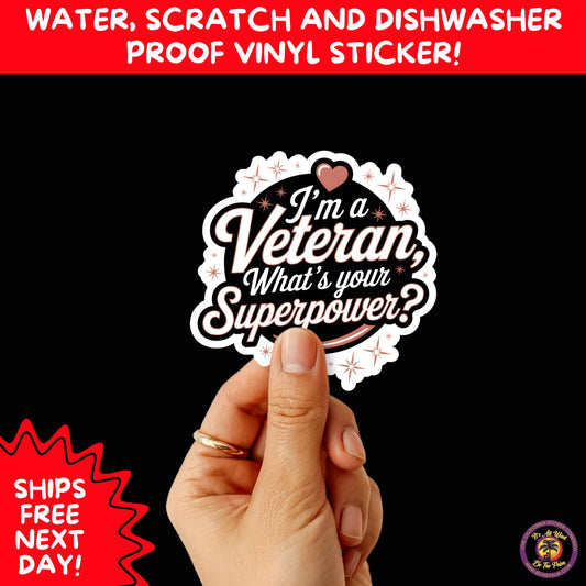 VETERAN STICKERS | Veteran Made Patriotic Vinyl Decals for Military Support, Army Navy Marine Veteran Gifts, American Flag Bumper Sticker