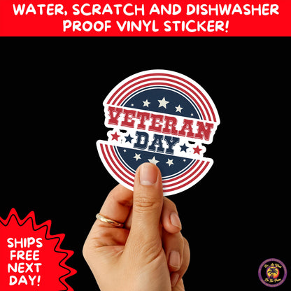 VETERAN STICKERS | Veteran Made Patriotic Vinyl Decals for Military Support, Army Navy Marine Veteran Gifts, American Flag Bumper Sticker
