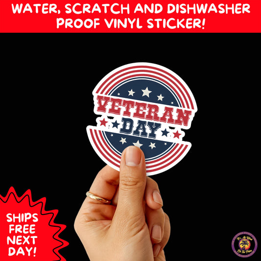 VETERAN STICKERS | Veteran Made Patriotic Vinyl Decals for Military Support, Army Navy Marine Veteran Gifts, American Flag Bumper Sticker