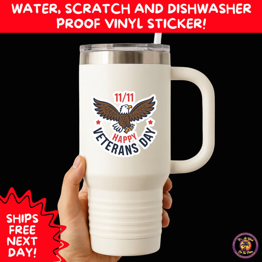VETERAN STICKERS | Veteran Made Patriotic Vinyl Decals for Military Support, Army Navy Marine Veteran Gifts, American Flag Bumper Sticker