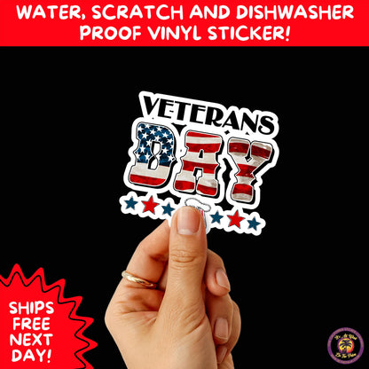 VETERAN STICKERS | Veteran Made Patriotic Vinyl Decals for Military Support, Army Navy Marine Veteran Gifts, American Flag Bumper Sticker