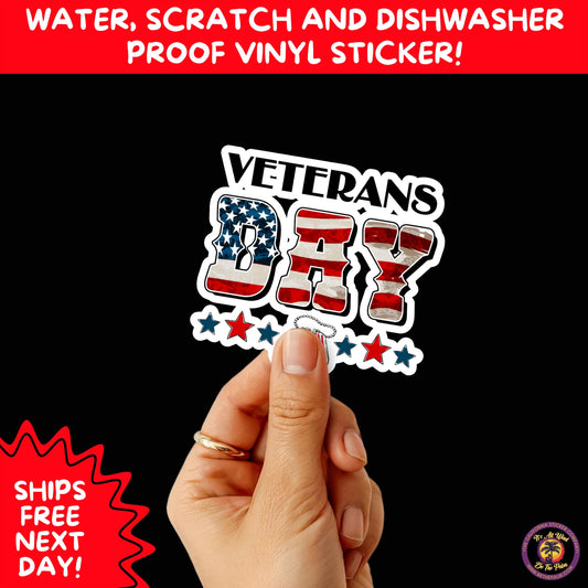 VETERAN STICKERS | Veteran Made Patriotic Vinyl Decals for Military Support, Army Navy Marine Veteran Gifts, American Flag Bumper Sticker