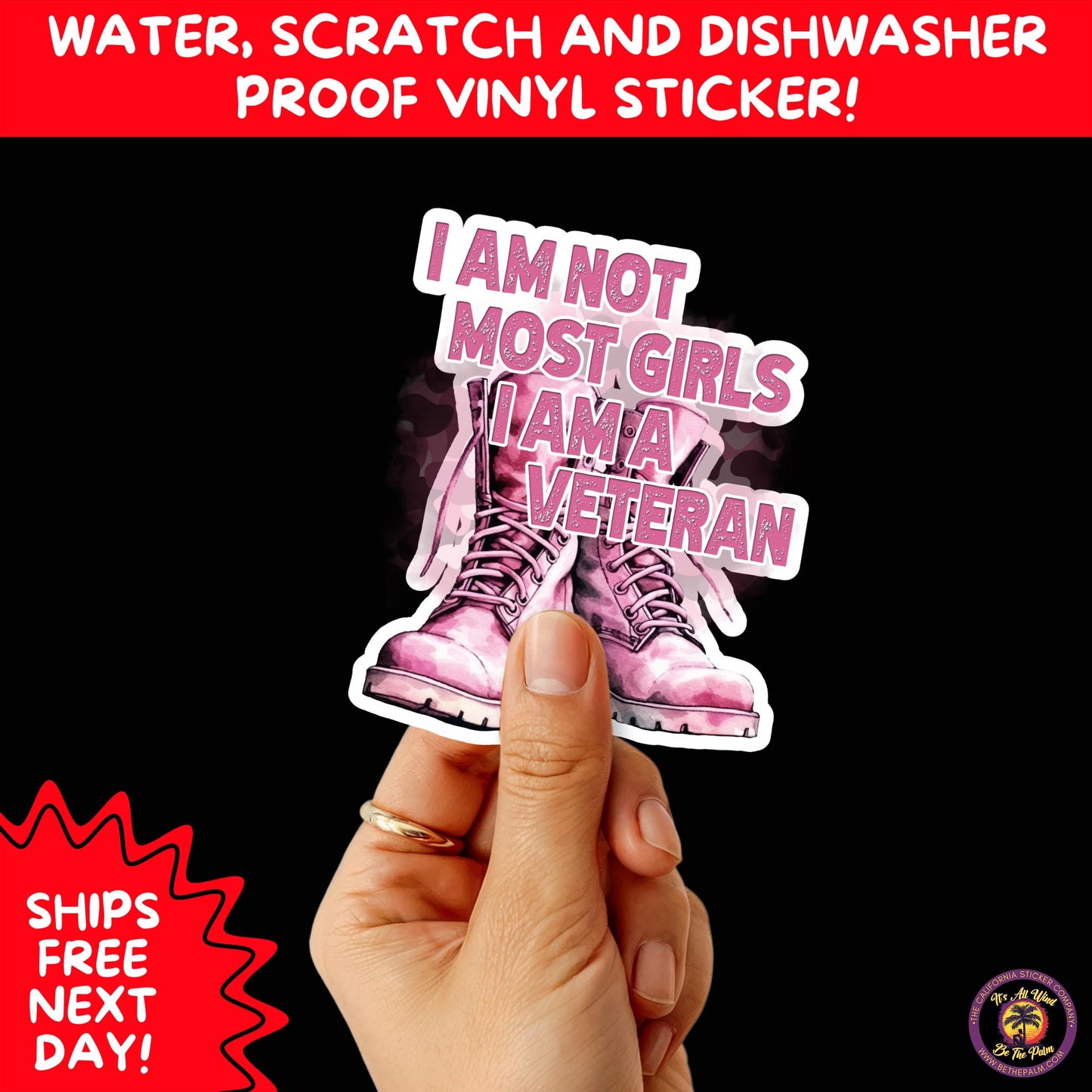 VETERAN STICKERS | Veteran Made Patriotic Vinyl Decals for Military Support, Army Navy Marine Veteran Gifts, American Flag Bumper Sticker