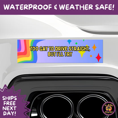 BUMPER STICKER | Funny Vinyl Decals for Cars Trucks Laptops Durable Waterproof Outdoor Sticker Gift for Drivers and Road Trips
