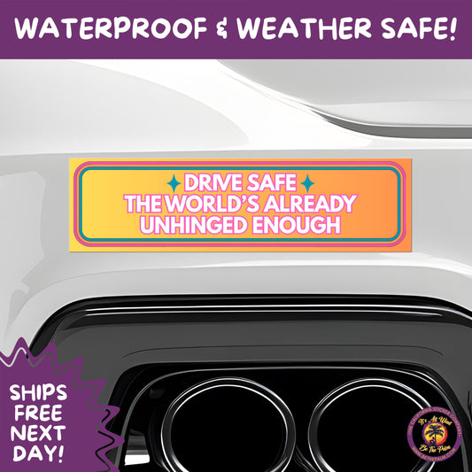 BUMPER STICKER | Funny Vinyl Decals for Cars Trucks Laptops Durable Waterproof Outdoor Sticker Gift for Drivers and Road Trips