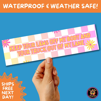 BUMPER STICKER | Funny Vinyl Decals for Cars Trucks Laptops Durable Waterproof Outdoor Sticker Gift for Drivers and Road Trips