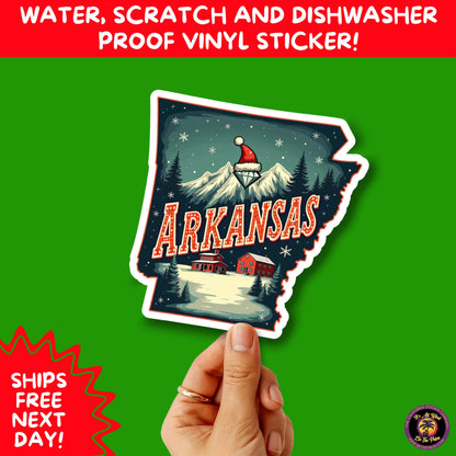 CHRISTMAS STICKER PACK | Festive Holiday Decor Vinyl Stickers Perfect for Journals Gifts Planners Stocking Stuffers Winter for Arkansas