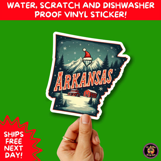 CHRISTMAS STICKER PACK | Festive Holiday Decor Vinyl Stickers Perfect for Journals Gifts Planners Stocking Stuffers Winter for Arkansas