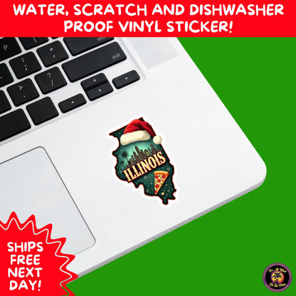 CHRISTMAS STICKER PACK | Festive Holiday Decor Vinyl Stickers Perfect for Journals Gifts Planners Stocking Stuffers Winter for Illinois