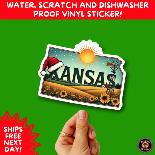 CHRISTMAS STICKER PACK | Festive Holiday Decor Vinyl Stickers Perfect for Journals Gifts Planners Stocking Stuffers Winter for Kansas