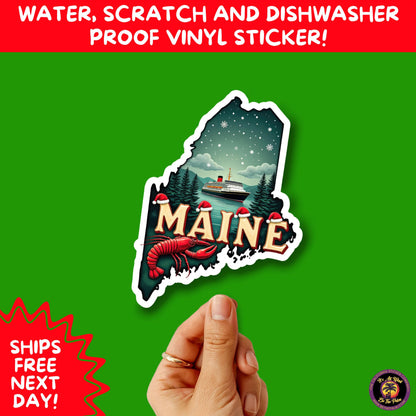 CHRISTMAS STICKER PACK | Festive Holiday Decor Vinyl Stickers Perfect for Journals Gifts Planners Stocking Stuffers Winter for Maine