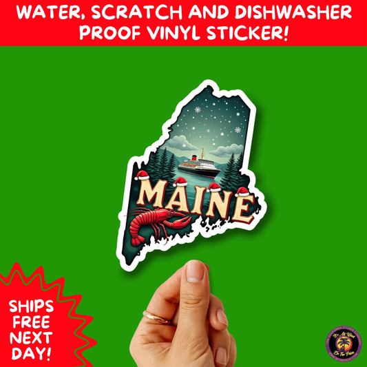 CHRISTMAS STICKER PACK | Festive Holiday Decor Vinyl Stickers Perfect for Journals Gifts Planners Stocking Stuffers Winter for Maine
