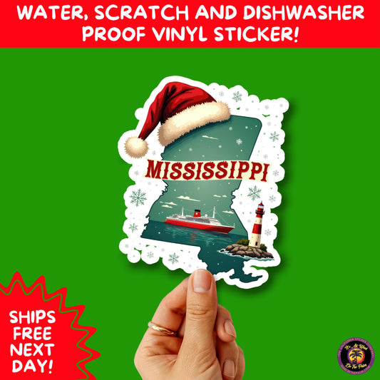 CHRISTMAS STICKER PACK | Festive Holiday Decor Vinyl Stickers Perfect for Journals Gifts Planners Stocking Stuffers Winter for Mississippi