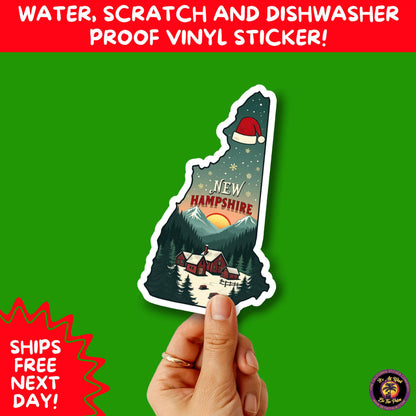 CHRISTMAS STICKER PACK | Festive Holiday Decor Vinyl Stickers Perfect for Journals Gifts Planners Stocking Stuffers Winter for New Hampshire
