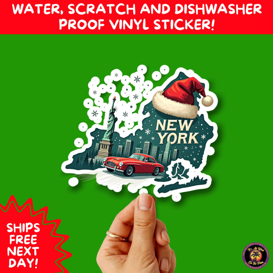 CHRISTMAS STICKER PACK | Festive Holiday Decor Vinyl Stickers Perfect for Journals Gifts Planners Stocking Stuffers Winter for New York