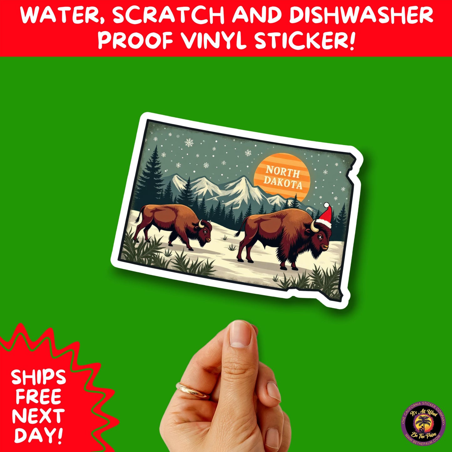 CHRISTMAS STICKER PACK | Festive Holiday Decor Vinyl Stickers Perfect for Journals Gifts Planners Stocking Stuffers Winter North Dakota