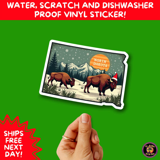 CHRISTMAS STICKER PACK | Festive Holiday Decor Vinyl Stickers Perfect for Journals Gifts Planners Stocking Stuffers Winter North Dakota