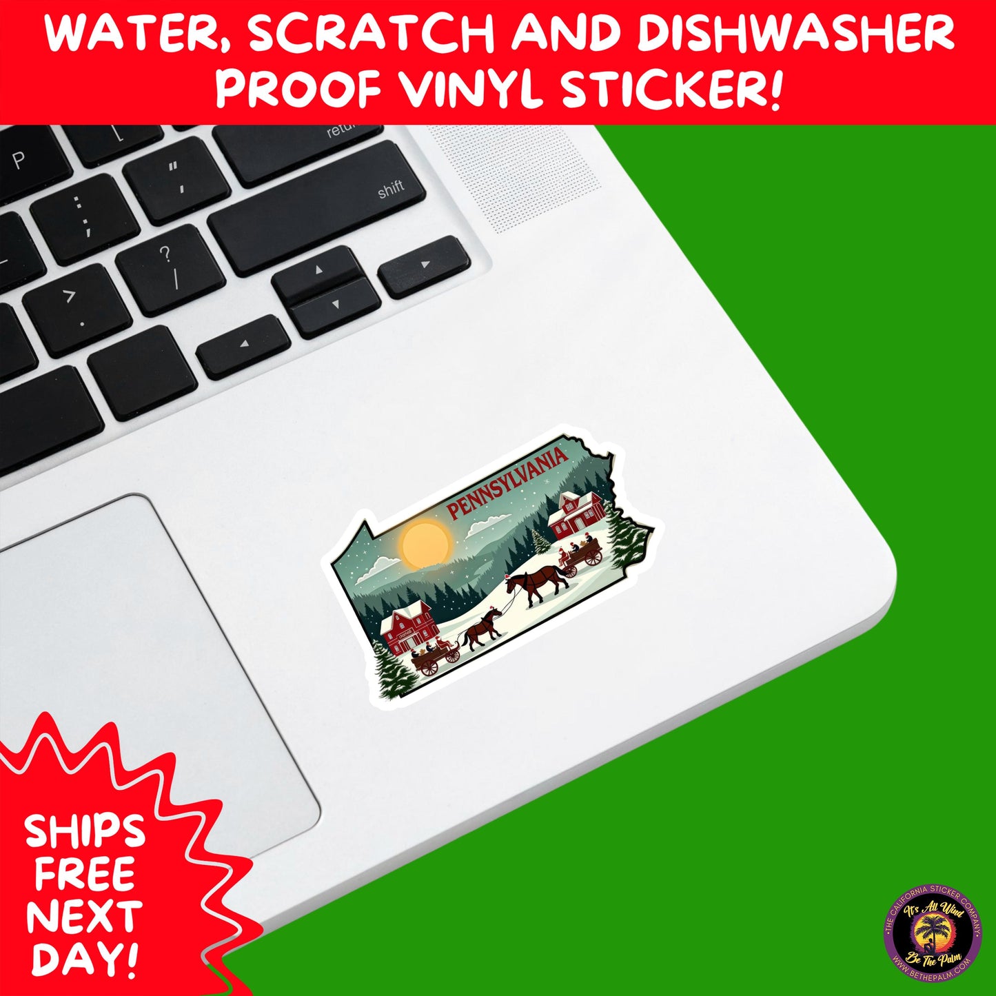 CHRISTMAS STICKER PACK | Festive Holiday Decor Vinyl Stickers Perfect for Journals Gifts Planners Stocking Stuffers Winter for Pennsylvania