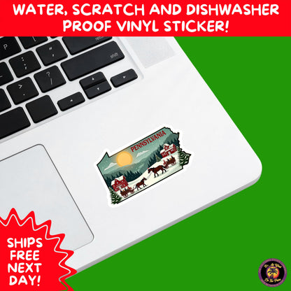 CHRISTMAS STICKER PACK | Festive Holiday Decor Vinyl Stickers Perfect for Journals Gifts Planners Stocking Stuffers Winter for Pennsylvania