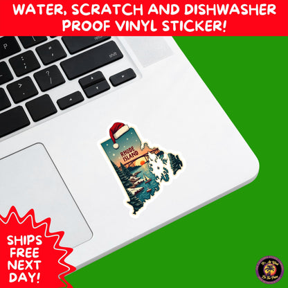CHRISTMAS STICKER PACK | Festive Holiday Decor Vinyl Stickers Perfect for Journals Gifts Planners Stocking Stuffers Winter for Rhode Island
