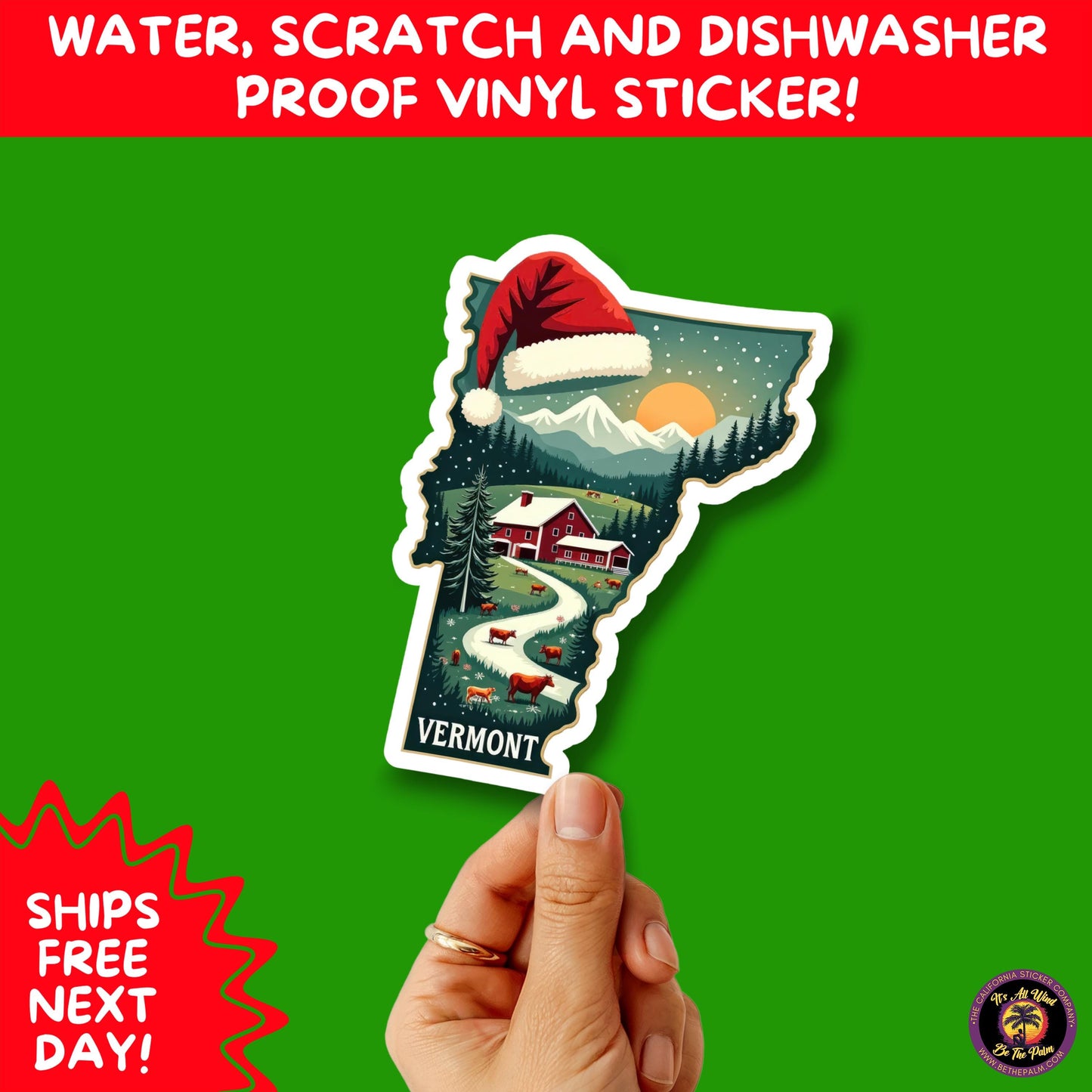 CHRISTMAS STICKER PACK | Festive Holiday Decor Vinyl Stickers Perfect for Journals Gifts Planners Stocking Stuffers Winter for Vermont