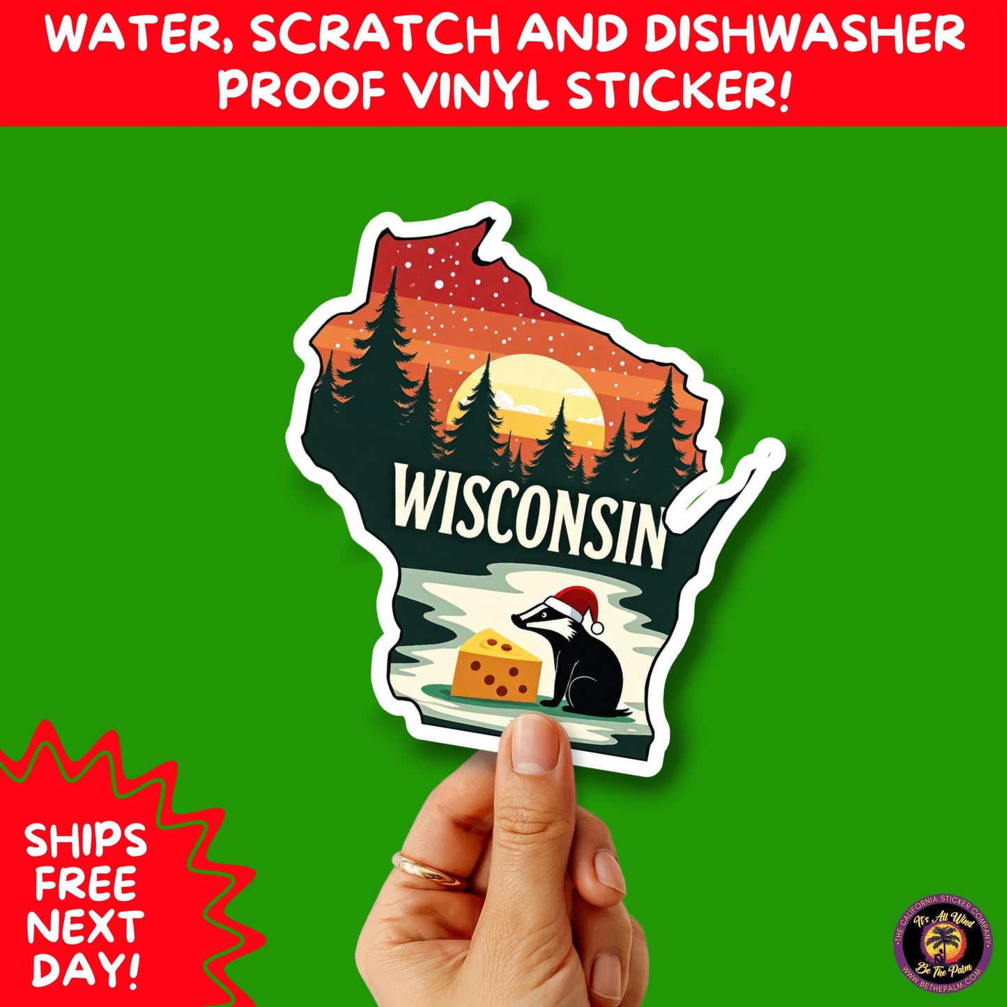 CHRISTMAS STICKER PACK | Festive Holiday Decor Vinyl Stickers Perfect for Journals Gifts Planners Stocking Stuffers Winter for Wisconsin