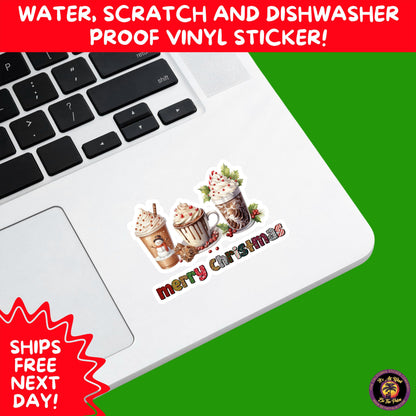 CHRISTMAS STICKER PACK | Festive Holiday Decor Vinyl Stickers Perfect for Journals Gifts Planners Stocking Stuffers Winter for coffee lovers