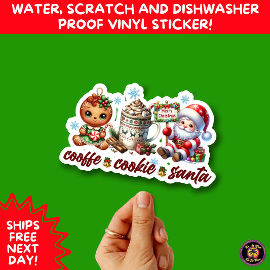 CHRISTMAS STICKER PACK | Festive Holiday Decor Vinyl Stickers Perfect for Journals Gifts Planners Stocking Stuffers Winter for coffee lovers