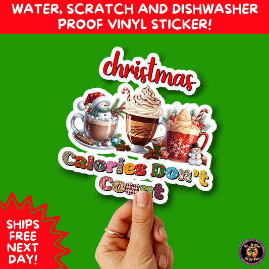 CHRISTMAS STICKER PACK | Festive Holiday Decor Vinyl Stickers Perfect for Journals Gifts Planners Stocking Stuffers Winter for coffee lovers