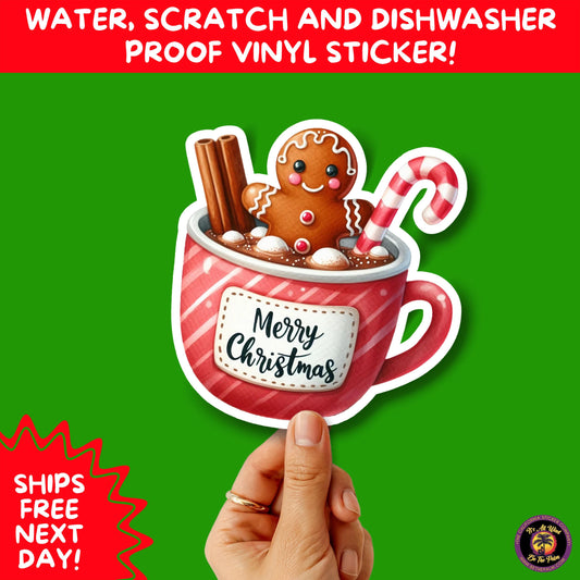 CHRISTMAS STICKER PACK | Festive Holiday Decor Vinyl Stickers Perfect for Journals Gifts Planners Stocking Stuffers Winter for coffee lovers