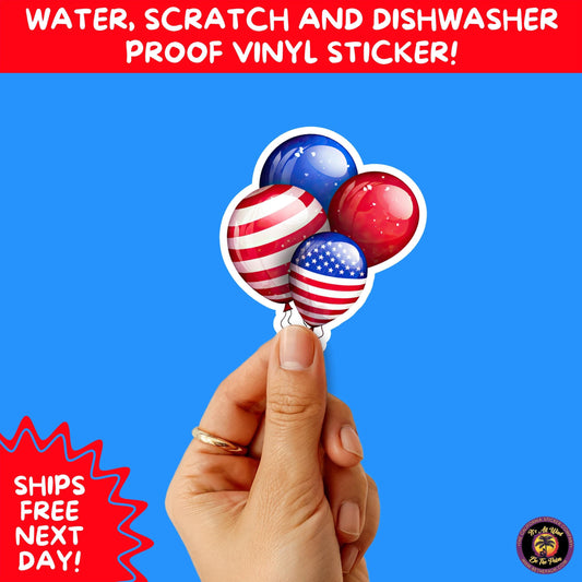 4th of july | sticker pack independence day vinyl decals, usa flag, fireworks, red white blue summer holiday patriotic sticker set