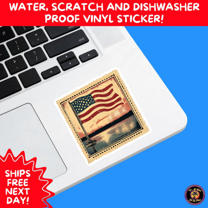 4th of july | sticker pack independence day vinyl decals, usa flag, fireworks, red white blue summer holiday patriotic sticker set