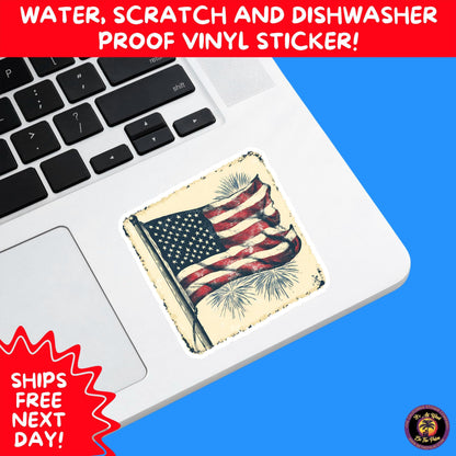 4th of july | sticker pack independence day vinyl decals, usa flag, fireworks, red white blue summer holiday patriotic sticker set