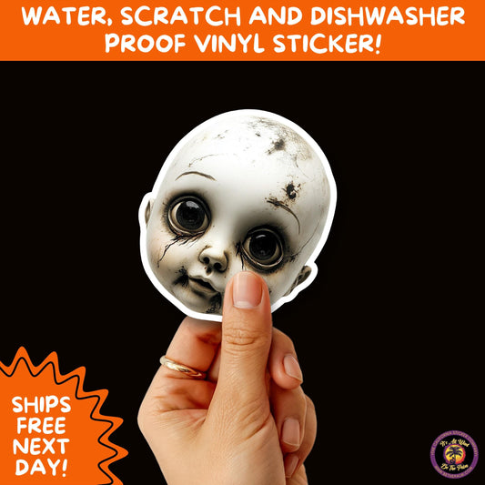 HORROR DOLL STICKERS Spooky Cute Creepy Girl Stickers – Perfect for Halloween, Scrapbooking, and Horror Aesthetic Fans