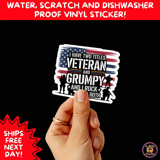 VETERAN STICKERS | Veteran Made Patriotic Vinyl Decals for Military Support, Army Navy Marine Veteran Gifts, American Flag Bumper Sticker