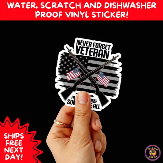 VETERAN STICKERS | Veteran Made Patriotic Vinyl Decals for Military Support, Army Navy Marine Veteran Gifts, American Flag Bumper Sticker
