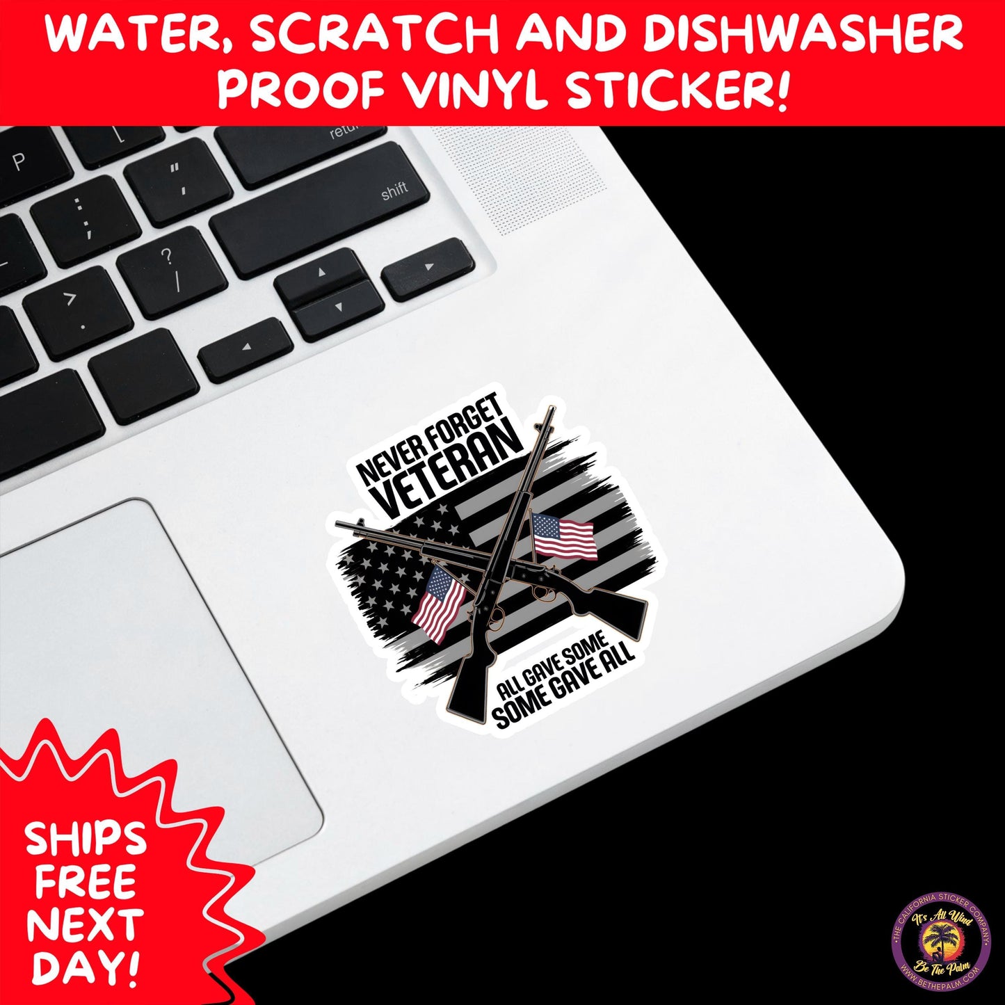 VETERAN STICKERS | Veteran Made Patriotic Vinyl Decals for Military Support, Army Navy Marine Veteran Gifts, American Flag Bumper Sticker