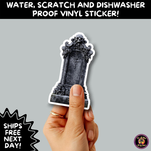 DARK GOTHIC STICKERS – Witchcore, Spooky, Occult, Alternative Vinyl Decals for Journals, Water Bottles, cemetery, headstone, and MacBooks
