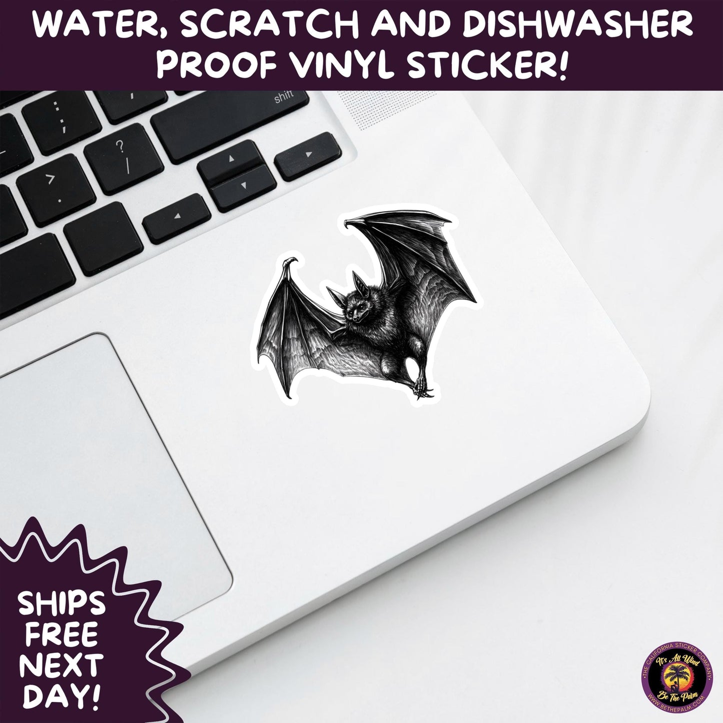 GOTHIC BAT STICKERS | for Alternative Aesthetic Lovers Spooky Vibe Cute Creepy Goth Accessories for Journal Laptop or Water Bottle Decor