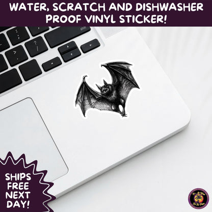 GOTHIC BAT STICKERS | for Alternative Aesthetic Lovers Spooky Vibe Cute Creepy Goth Accessories for Journal Laptop or Water Bottle Decor