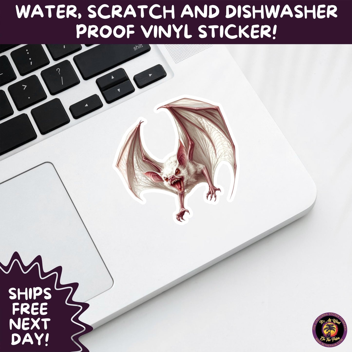 GOTHIC BAT STICKERS | for Alternative Aesthetic Lovers Spooky Vibe Cute Creepy Goth Accessories for Journal Laptop or Water Bottle Decor