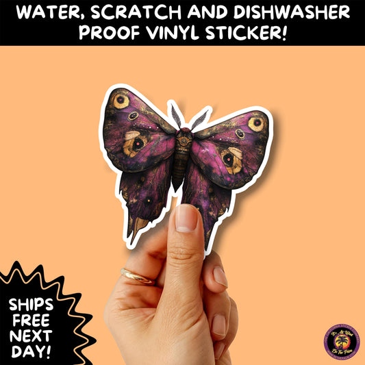 GOTH MOTH STICKERS | Gothic Insect Vinyl Stickers, Dark Aesthetic Stickers for Laptops Journals, Spooky Bug Stickers, Moth Witchy Decor