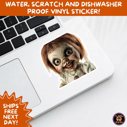 HORROR DOLL STICKERS Spooky Cute Creepy Girl Stickers – Perfect for Halloween, Scrapbooking, and Horror Aesthetic Fans