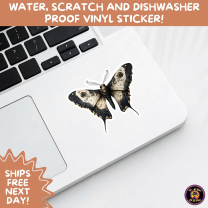 GOTH MOTH STICKERS | Gothic Insect Vinyl Stickers, Dark Aesthetic Stickers for Laptops Journals, Spooky Bug Stickers, Moth Witchy Decor