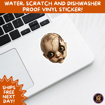 HORROR DOLL STICKERS Spooky Cute Creepy Girl Stickers – Perfect for Halloween, Scrapbooking, and Horror Aesthetic Fans