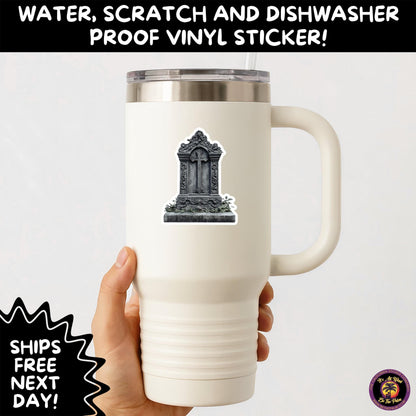 DARK GOTHIC STICKERS – Witchcore, Spooky, Occult, Alternative Vinyl Decals for Journals, Water Bottles, cemetery, headstone, and MacBooks