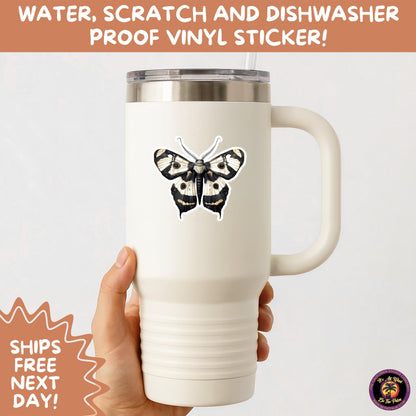 GOTH MOTH STICKERS | Gothic Insect Vinyl Stickers, Dark Aesthetic Stickers for Laptops Journals, Spooky Bug Stickers, Moth Witchy Decor