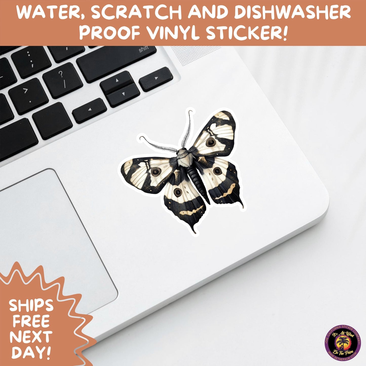 GOTH MOTH STICKERS | Gothic Insect Vinyl Stickers, Dark Aesthetic Stickers for Laptops Journals, Spooky Bug Stickers, Moth Witchy Decor